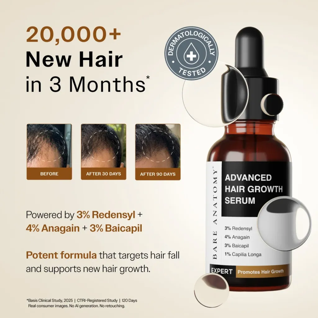 Advanced Hair Growth Serum With 3% Redensyl, 4% Anagain, & 1% Capilia Longa - 30 ml.webp