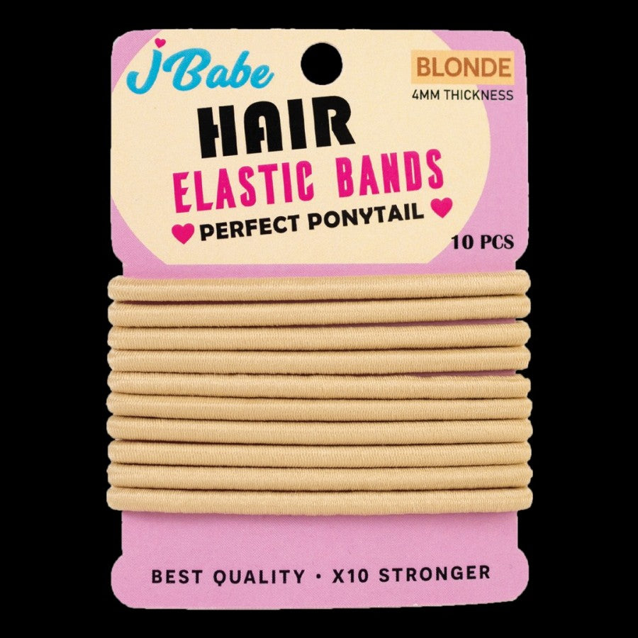 J Babe 10 Pcs Hair Elastic Bands - Blonde